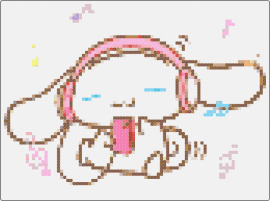 Music Cinnamaroll - cinnamoroll,sanrio,headphones,cute,character,music,white,pink