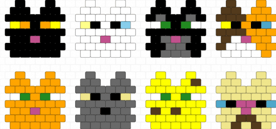 Minecraft Cats - yellow,orange,gray