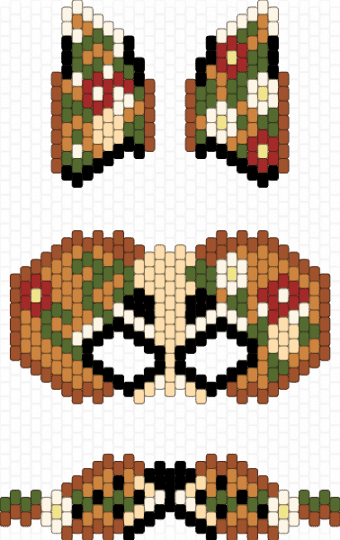 Mask - orange,gold,red