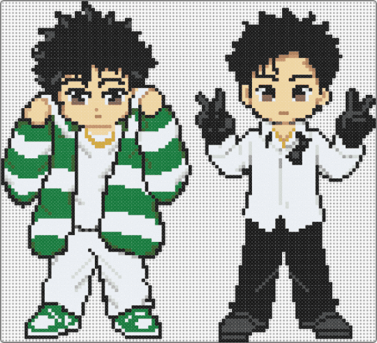 RB and WH - black,white,green,beige