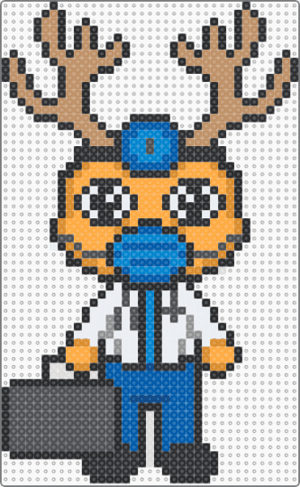 Dr. Harlow - Animal Hospital - tan,blue,gray,orange,dr harlow,animal hospital,roblox,cute,chibi