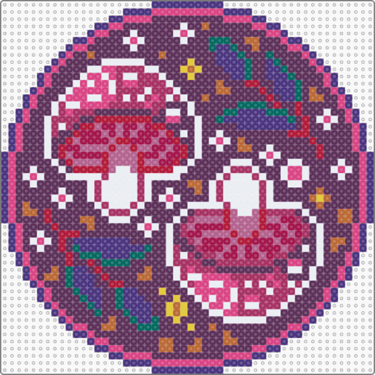 Cottagecore Pattern - mushrooms,cotdcottagecore,nature,pink