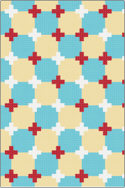 Trippy - checkered,grid,plus,geometric,red,light blue,beige,teal