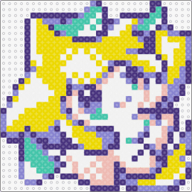 @mope_dotpict Jirachi - jirachi,pokemon,character,cute,gaming,yellow,teal,pink,white