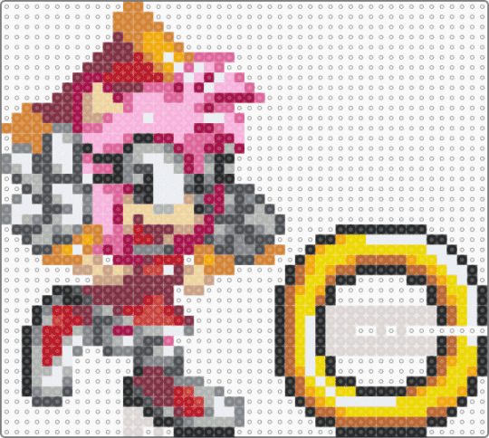amy rose standee - orange,pink,beige,gray,sonic the hedgehog,cute,kawaii,animal,animals,video game,furry,figurine