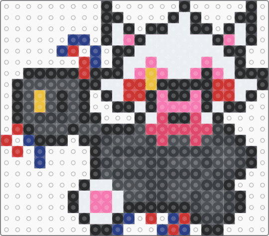 mini mangle - black,red,gray,small,tiny,charm,keychain,fnaf,five nights at freddys,video game,easy