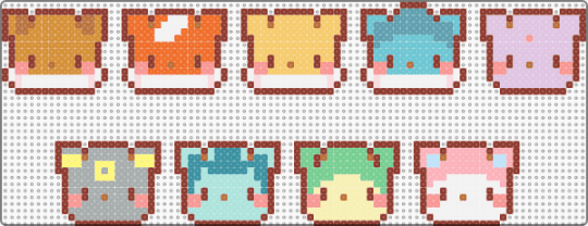 mini eeveelution charms - eevee, flareon, jolteon, vaporeon, espeon, umbreon, glaceon, leafeon, sylveon - animal animals, charm, colorful, cute kawaii, keychain accessory, mini, nintendo video game, pink, pokemon, red, yellow