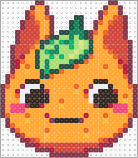 tangy animal crossing head - acnh, animals wall decor, brown, cute kawaii, decoration, fruit food, kitty cat animal, nintendo video game, orange, panel, red