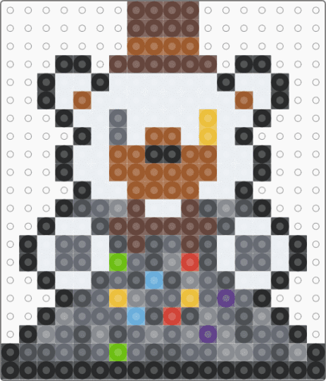 mini molten freddy ver.1 - brown, charm, easy, five nights at freddys, fnaf, gray, keychain, purple, small, tan, tiny, video game