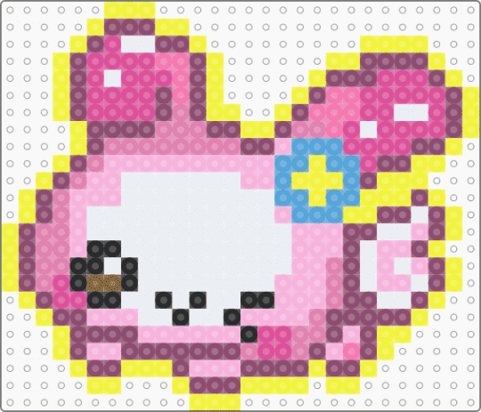 flower bunny - yellow,pink,cute,kawaii,rabbit,animal,charm