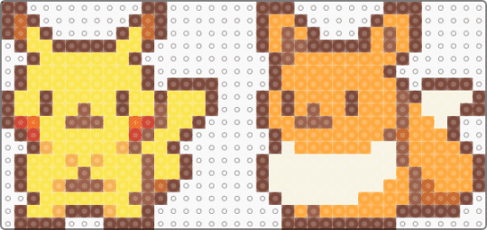 mini pikachu and eevee - animals, brown, charm, charms, cute, kawaii, nintendo, orange, pokemon, video game, yellow