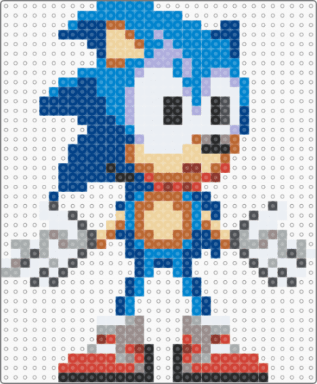sonic the hedgehog - animal, animals, blue, gray, retro, sega, sprite, video game