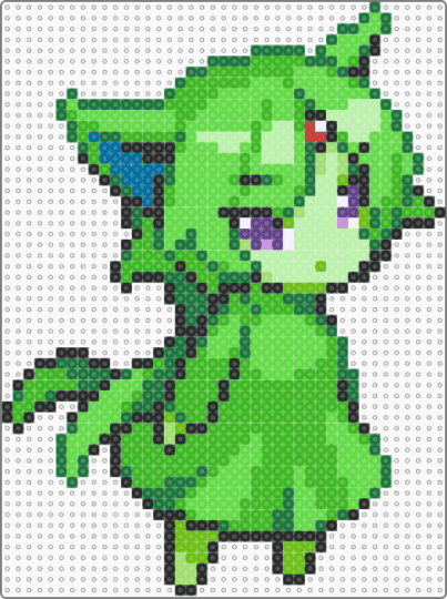 moemon: shiny espeon (v4) - 2000s, anime, cute kawaii, eeveelution, green, nintendo, pokemon, video game, y2k
