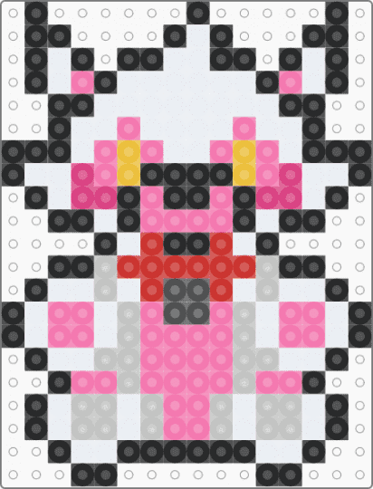 mini funtime foxy - white,pink,beige,small,tiny,charm,keychain,fnaf,five nights at freddys,video game,easy