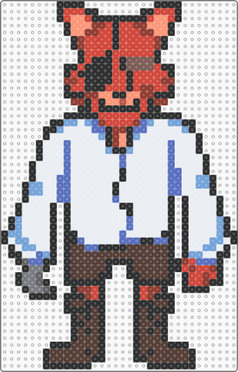 foxy sprite by tging - white,red,blue,brown,fnaf,five nights at freddys,video game