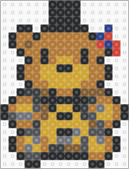 mini withered golden freddy - tan,orange,small,tiny,charm,keychain,fnaf,five nights at freddys,video game,easy
