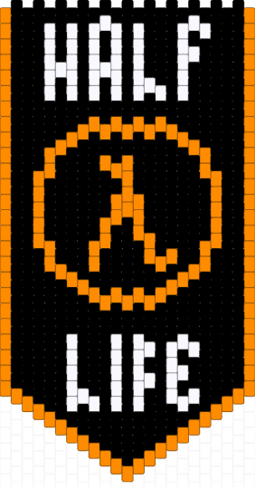 half life banner - black, decoration, halflife, orange, panel, valve, video game, wall decor, white