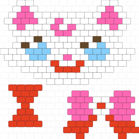 official 2008 mezzo piano aquabeads set (aq-49) (3) - 2000s y2k, animal animals, bunny rabbit, cute kawaii, cutecore kawaiicore, decora colorful, pink, red, rumi chan rumichan, white