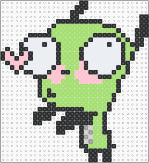 gir gibs kisses - cartoon, character, green, invader zim, nickelodeon, puppy dog