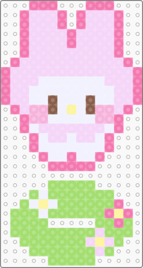 easy my melody standee - animal animals, beginner, bunny rabbit, cute kawaii, green, pink, sanrio