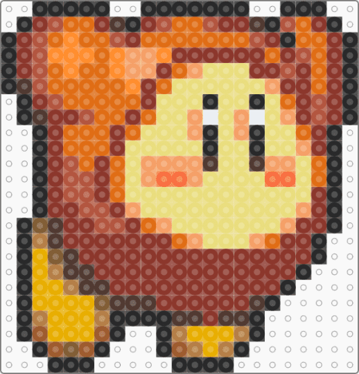 waddle dee jump - cute, kawaii, kirby, orange, red, retro, sprite, video game, yellow