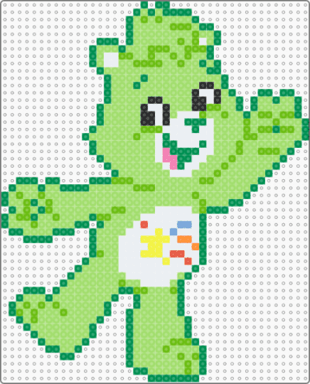 oopsy bear care bears 2007 - green,cute,carebears,carebear,cartoon,animal,kawaii,care bear,oopsybear