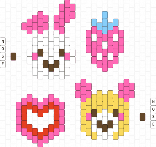 official 2008 mezzo piano aquabeads set (aq-49) (4) - 2000s y2k, animal animals, bunny rabbit bear, cute kawaii, cutecore kawaiicore, decora colorful, heart love strawberry fruit, pink, yellow