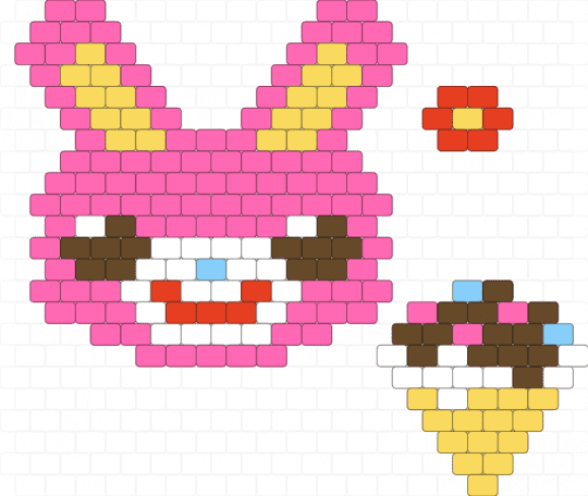 official 2008 mezzo piano aquabeads set (aq-49) (1) - 2000s y2k, animal animals, bunny rabbit, cute kawaii, cutecore kawaiicore, decora colorful, mimichan mimi chan, pink, yellow