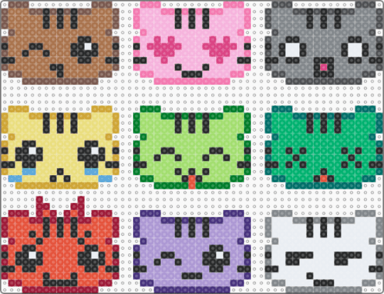 kitteh charms - pink,gray,red,colorful,cute,kawaii,kitty cat,animal,keychain,charm,scene,kitten
