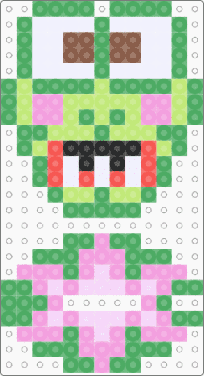 easy keroppi standee - animal animals, beginner, cute kawaii, frog, green, pink, pond creature water, sanrio