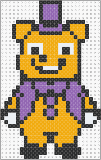 retro fredbear sprite by tging - orange,pink,fnaf,five nights at freddys,video game,horror,golden freddy
