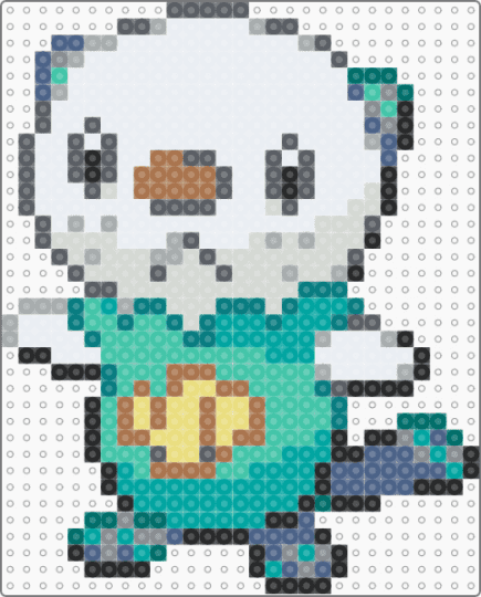 gen 5 oshawott - animal, cute, gray, kawaii, nintendo, otter, pokmon, sea creature, teal, video game, white