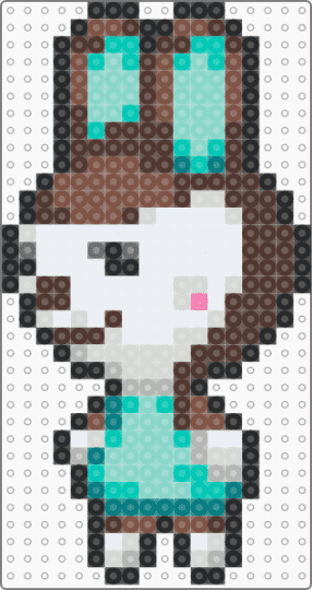 carmen animal crossing - light blue,teal,brown,tan,acnh,acnl,nintendo,video game,bunny rabbit,cute,animal