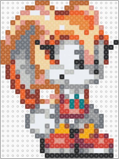 cream the rabbit sprite - tan,beige,red,gray,cute,kawaii,furry,animal,sonic the hedgehog,video game,sega,bunny