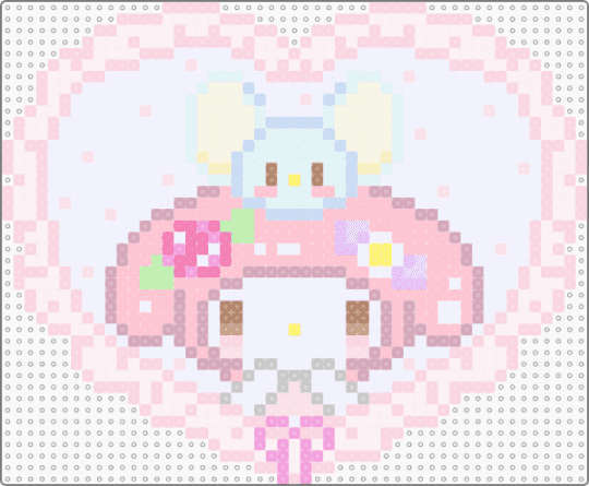 my melody and flat heart - animal animals, bunny rabbit, cute kawaii, decora, love, mouse, my melody, pink, sanrio hello kitty, white