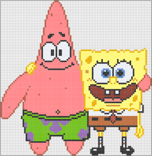 spongebob and patrick - red,yellow,cartoon,2000s,sea creature,cartoons,nickelodeon