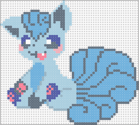 shiny vulpix - light blue,gray,pokmon,cute,kawaii,animal,nintendo,video game
