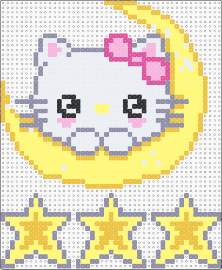 celestial hello kitty dangler (check desc for end result assembly) - yellow,cute,kawaii,sanrio,stars,space,moon,hanger,decoration