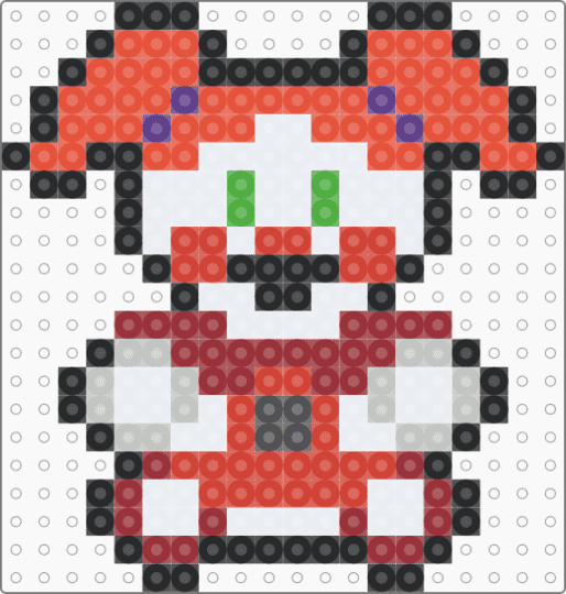 mini circus baby - red,small,tiny,charm,keychain,fnaf,five nights at freddys,video game,easy