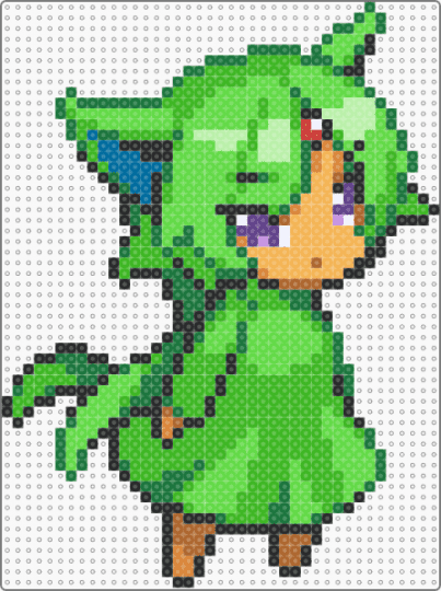 moemon: shiny espeon (v2) - 2000s, anime, cute kawaii, eeveelution, green, nintendo, pokemon, video game, y2k