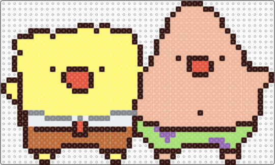 chibi pat and spongebob ^u^ - brown,beige,yellow,cartoons,cartoon,animal,2000s,sea creature,cute,kawaii,patrick star