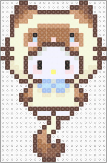 hello kitty chocolate point cat costume - beige, brown, cute kawaii, keychain, kitten cat, pet, sanrio, tan