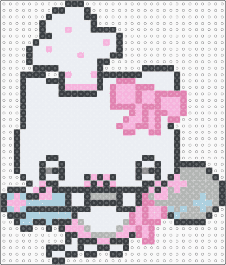 baker pupu (扑扑) from baobaopupu (饱饱扑扑) - white,pink,beige,kawaii,cute,animal,cat,kitten,kitty,chibi,small