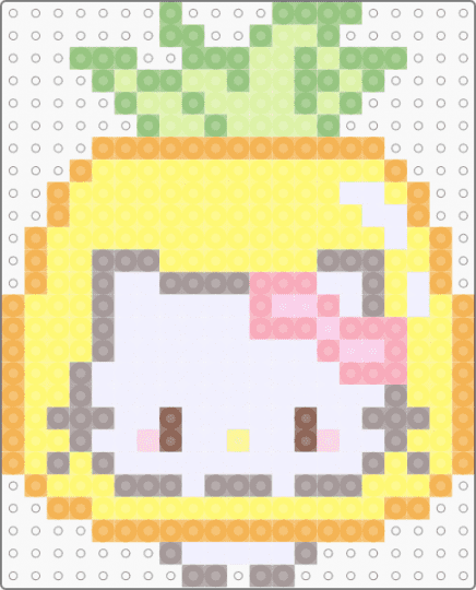 hello kitty pineapple costume - animal, animals, cute kawaii, food, kitten, kitty cat, orange, sanrio, tropical fruit, yellow