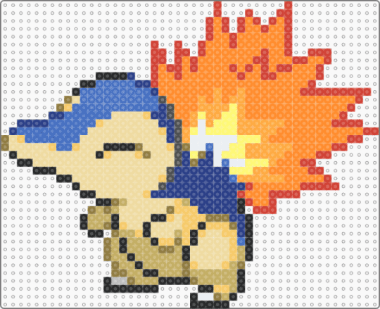 gen 4 cyndaquil - animal, beige, blue, fire, nintendo, orange, pokemon, video game