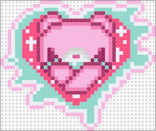 gloomy bear heart - pink,light blue,cute,kawaii,colorful,neon,animal