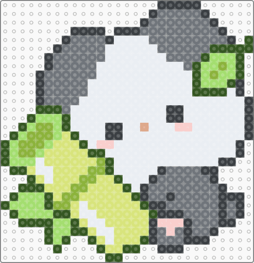 panda bamboo - gray,green,gold,yellow,cute,kawaii,bear,cub,animal