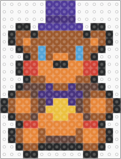 mini rockstar freddy - purple,tan,orange,small,tiny,charm,keychain,fnaf,five nights at freddys,video game,easy