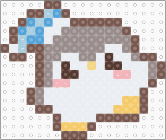tiny penguin dood - tan,gray,animal,cute,kawaii,bird,charm,small