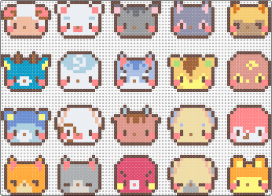 animal crossing: dom, flurry, deirdre, kiki, kyle, bam, sprinkle, tom, hamlet, bill, bluebear, bones, pashmina, daisy, lucha, dobie, octavian, mac, bunnie - animal, animals, brown, colorful, cute, kawaii, keychain charms, nintendo video game, red, yellow